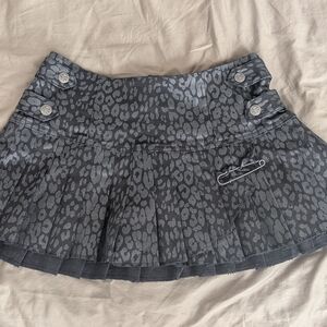 Tripp NYC Gray Animal Print Mini Skirt